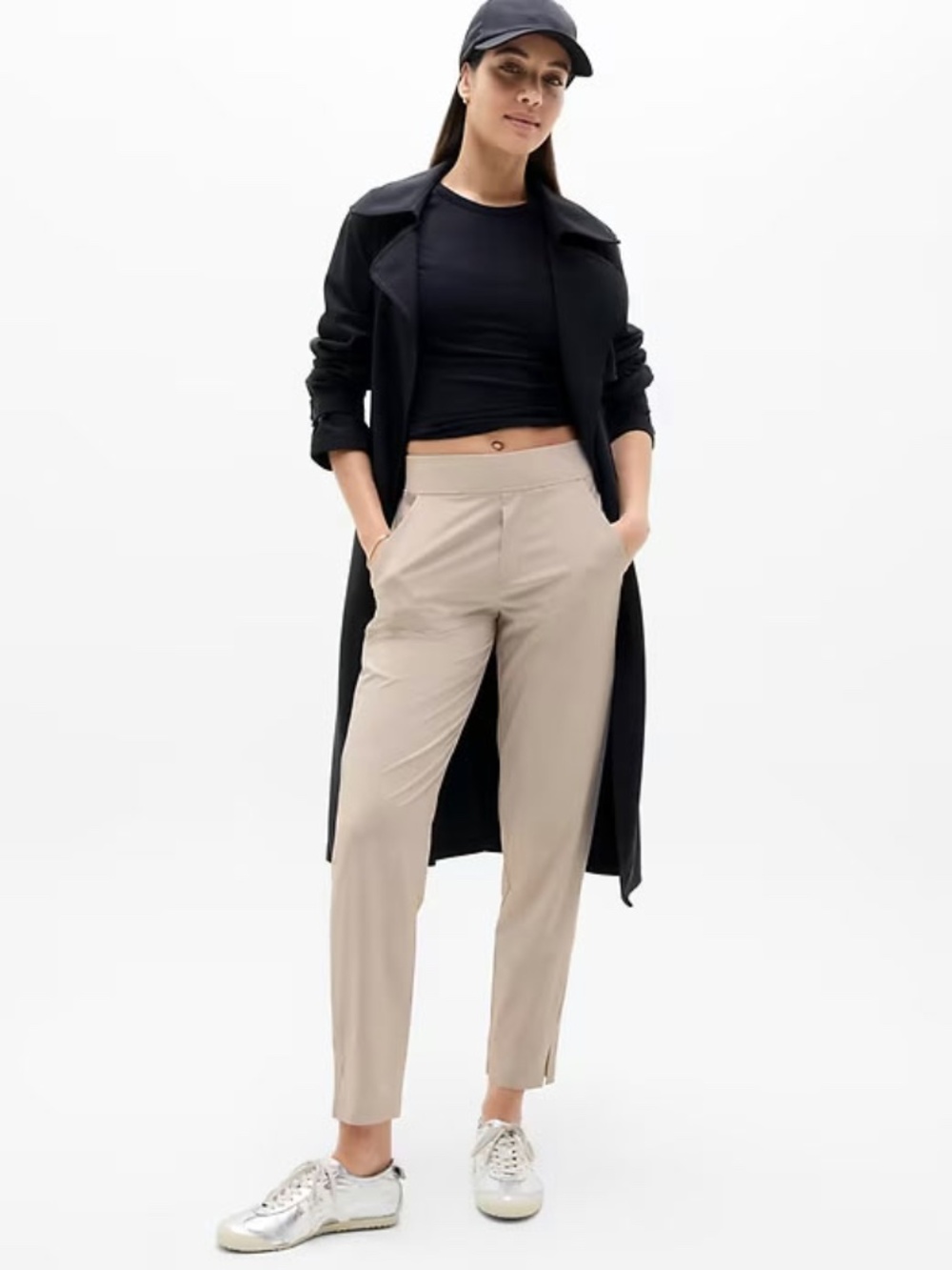Athleta Tan Brooklyn Midrise Ankle Pants Size 8. Like New